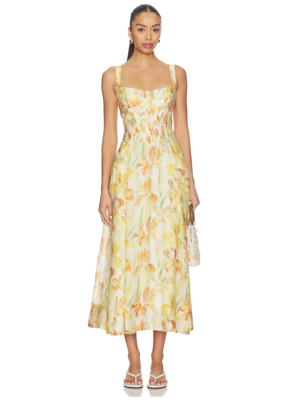 Bardot Adaline Printed Mini Dress In Yellow Floral
